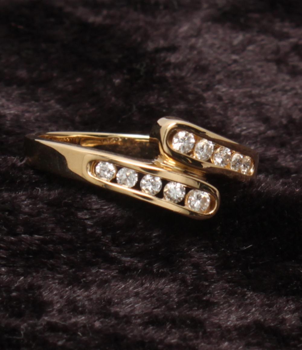 美品 リング 指輪 K18 ダイヤ 0.20ct レディース SIZE 11号