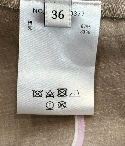 ebure ノースリーブワンピース インナー付き コットンリネンストライプノースリーブオーバーシャツワンピース 3310300377 レディース SIZE 36 (S)