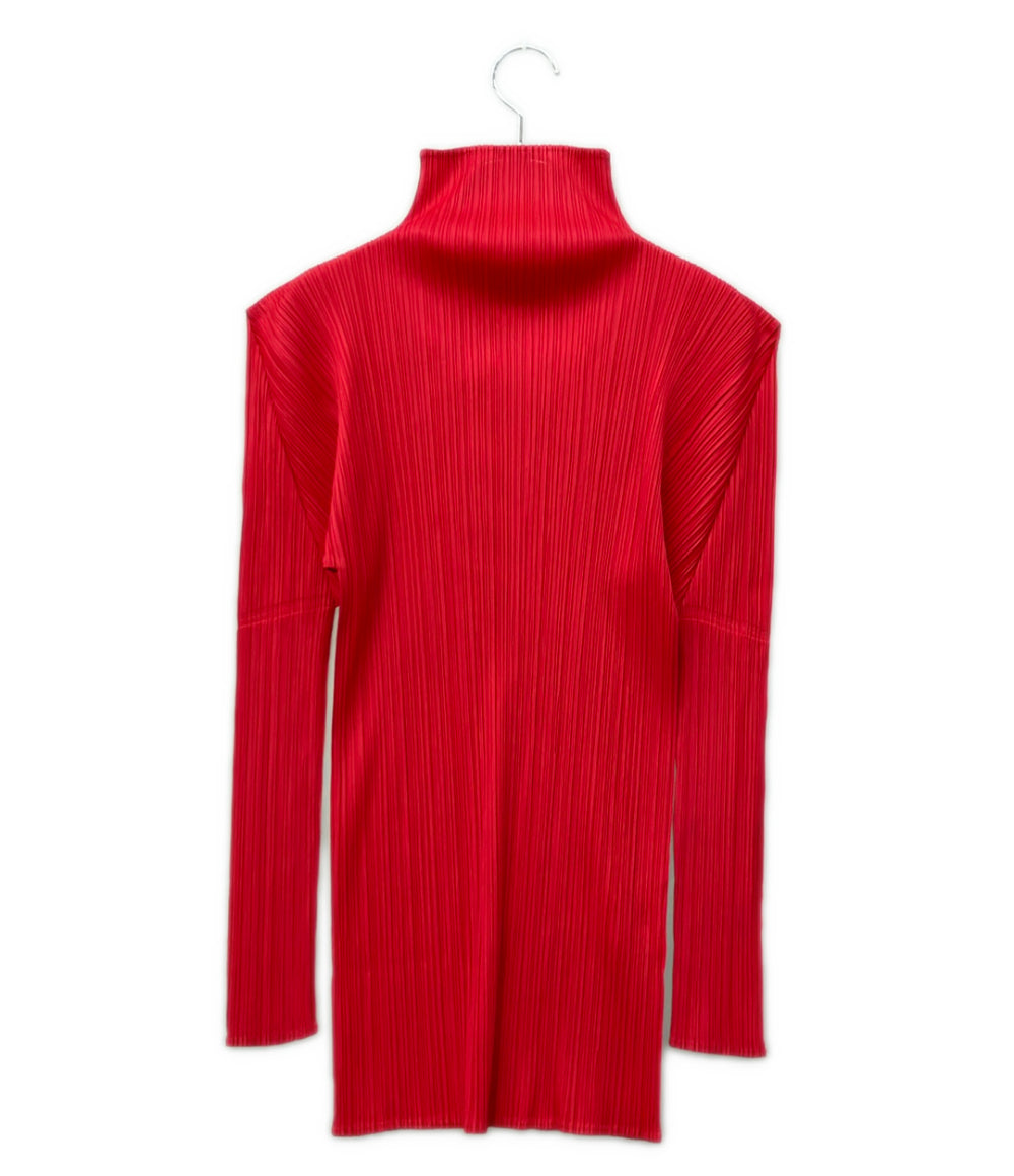 美品 PLEATS PLEASE 長袖 ハイネック カットソー レディース SIZE 4 (XL) プリーツプリーズ