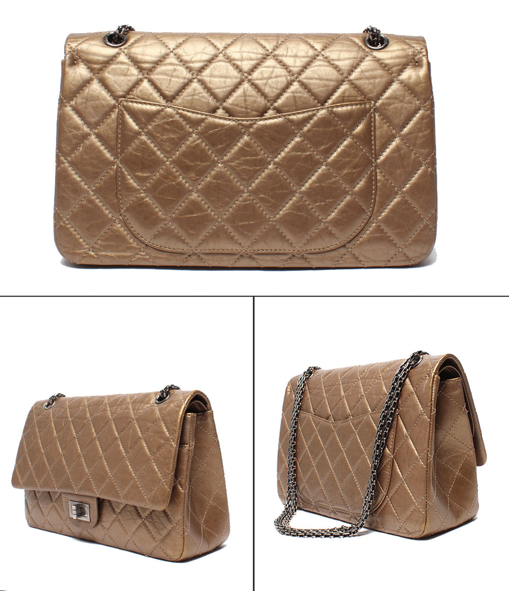 CHANEL チェーンショルダーバッグ マトラッセ 2.55 16番台 シルバー金具 ダブルフラップ ダブルチェーン レディース シャネル
