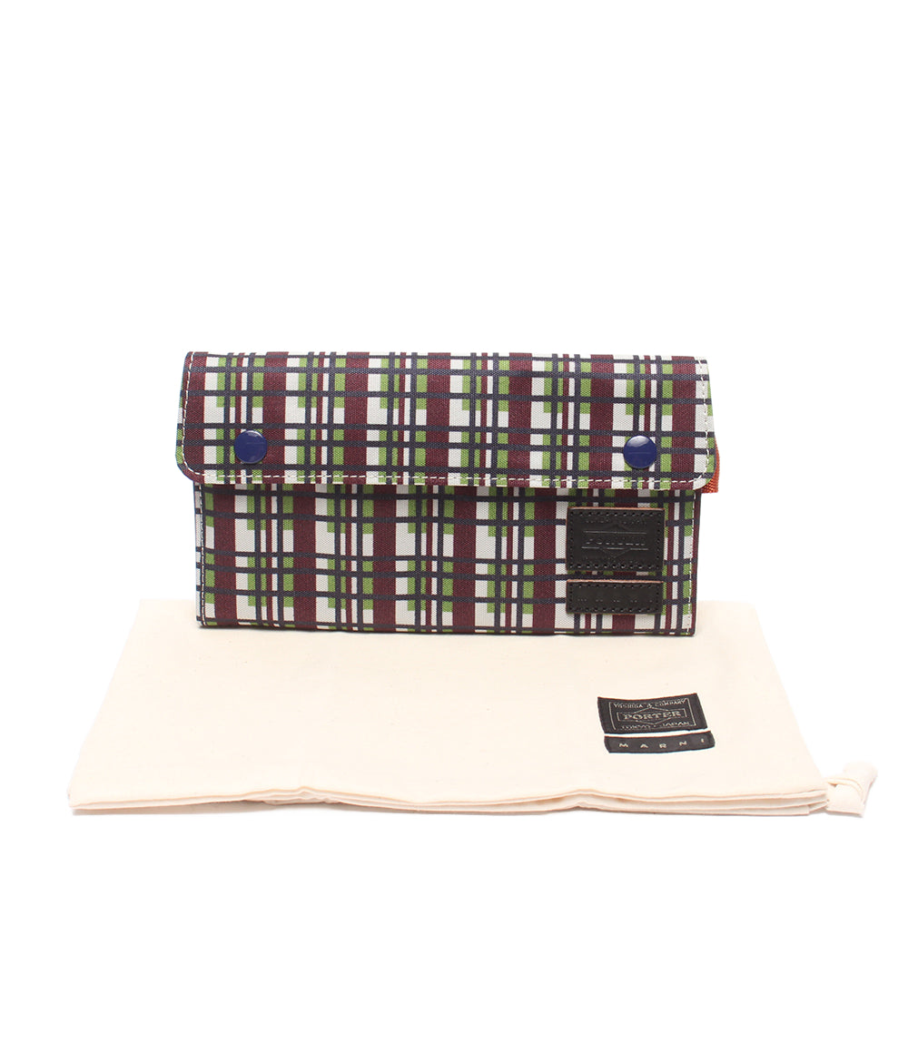 美品 PORTER MARNI 長財布 チェック柄 レディース メンズ ポーター マルニ
