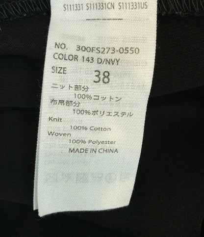 ENFOLD 長袖ワンピース ニット切替 TAFFETA-SKIRT DRESS レディース SIZE 38 (M) エンフォルド