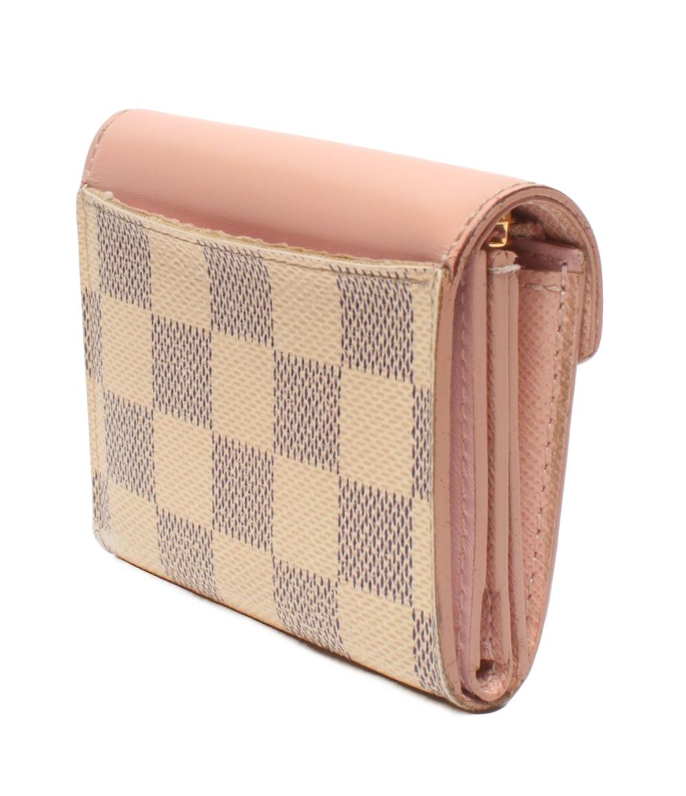 訳あり LOUIS VUITTON 三つ折り財布 ポルトフォイユ ゾエ ダミエアズール N60292 レディース ルイ・ヴィトン