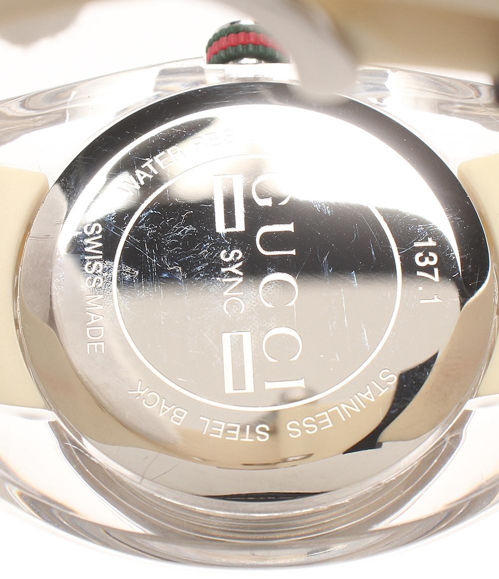 GUCCI 腕時計 シェリーライン SYNC シンク クオーツ シルバー 137.1 メンズ グッチ