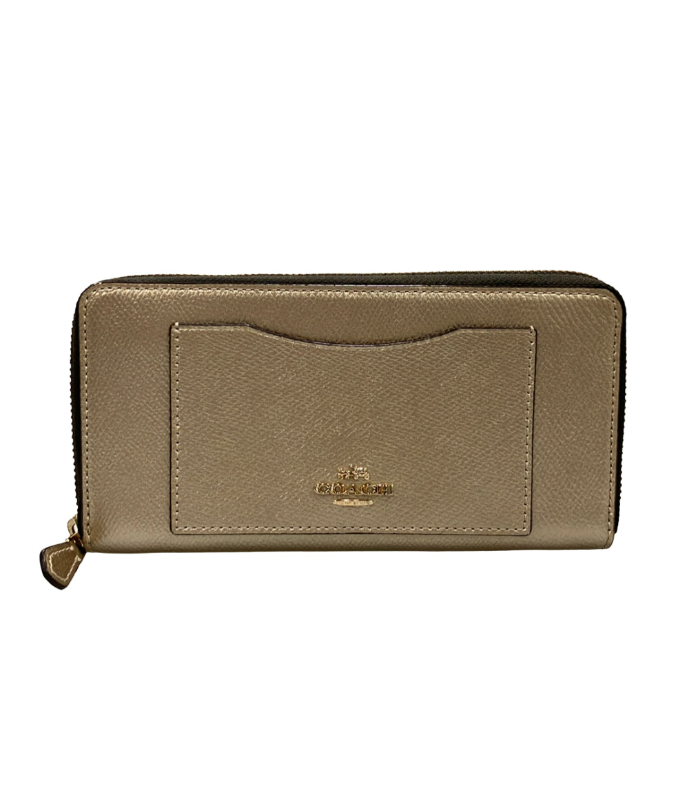 美品 COACH ラウンドファスナー長財布 F21068 レディース コーチ