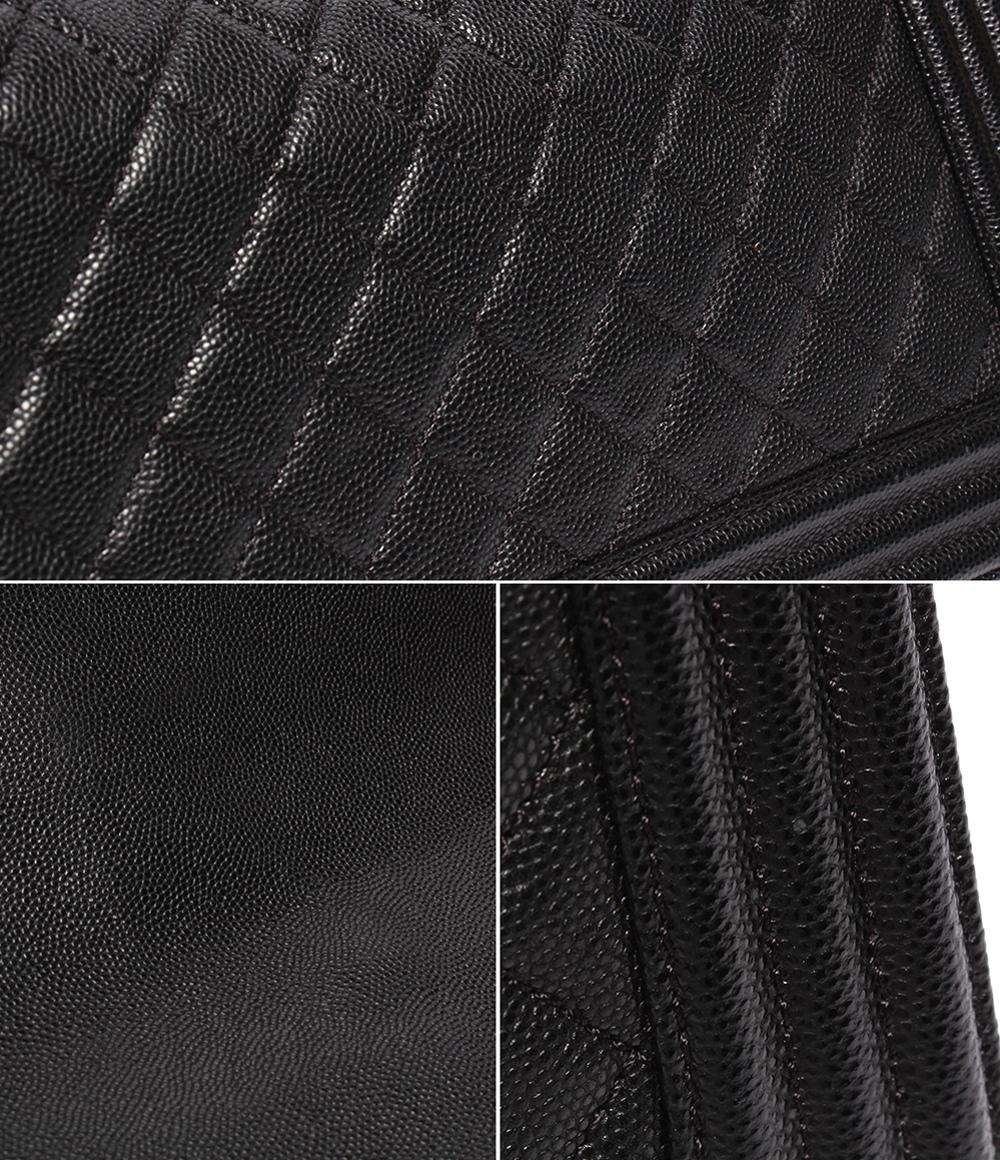 CHANEL チェーンショルダーバッグ ボーイシャネル 25 ゴールド金具 キャビアスキン マトラッセ レディース シャネル