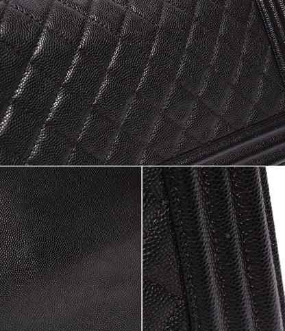 CHANEL チェーンショルダーバッグ ボーイシャネル 25 ゴールド金具 キャビアスキン マトラッセ レディース シャネル