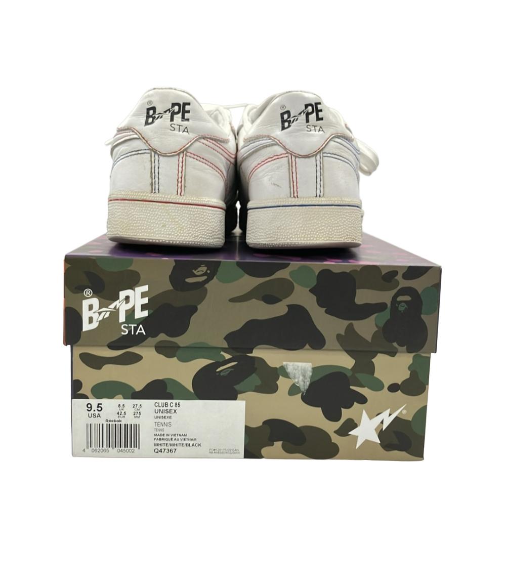 Reebok ローカットスニーカー × A BATHING APE Club C 85 Q47367 ユニセックス SIZE 27.5 (XL) リーボック