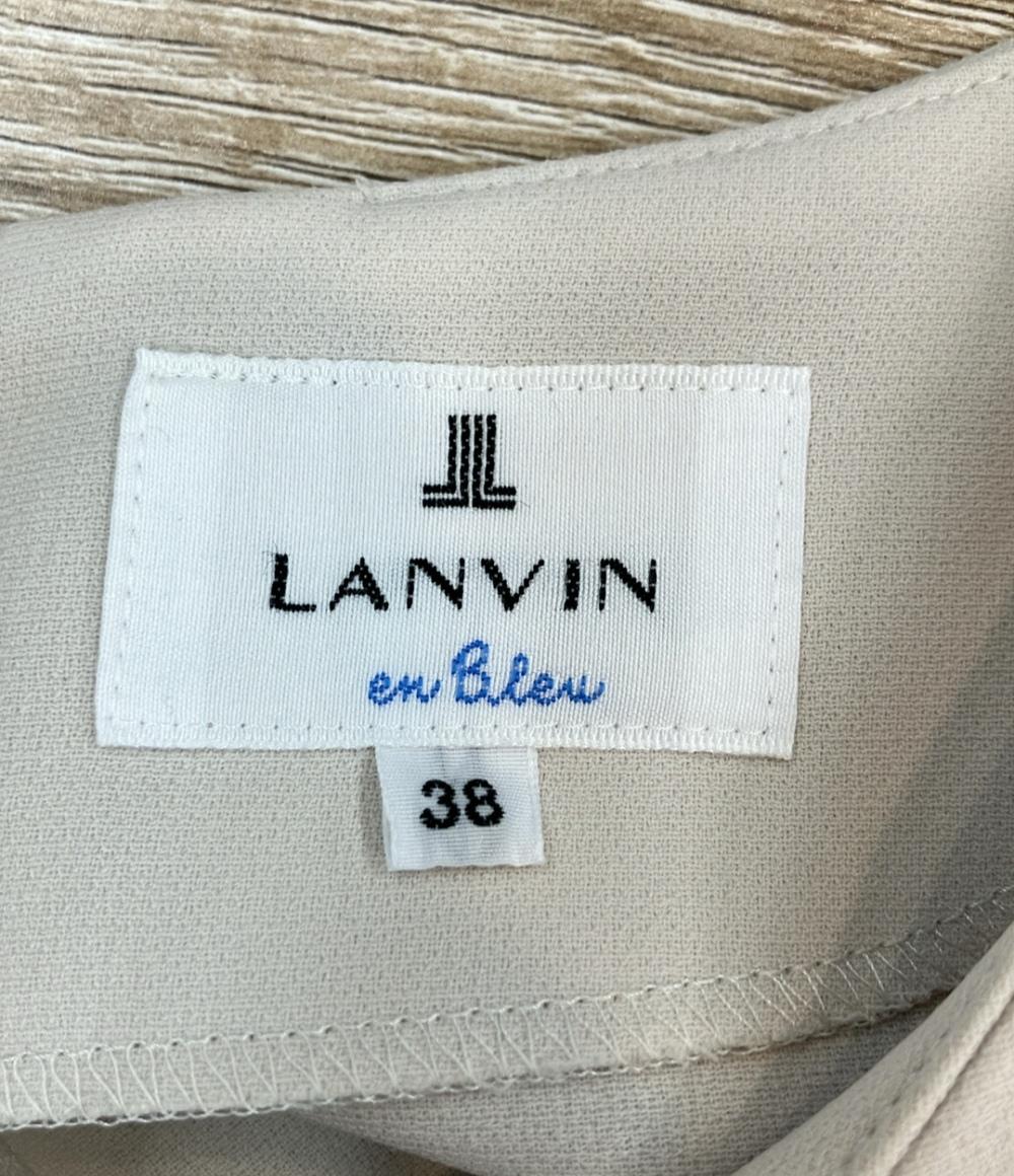 LANVIN en Bleu 長袖ワンピース  スリット プリーツ インナー付き 3904344 レディース SIZE 38 (M) ランバンオンブルー