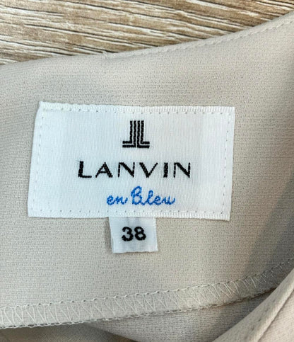 LANVIN en Bleu 長袖ワンピース  スリット プリーツ インナー付き 3904344 レディース SIZE 38 (M) ランバンオンブルー