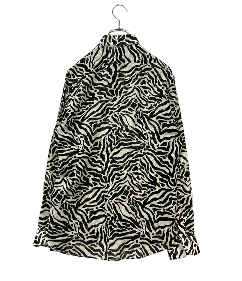SAINT LAURENT 長袖シャツ 薄手 ゼブラ 564172 メンズ SIZE 37 (S) サンローラン
