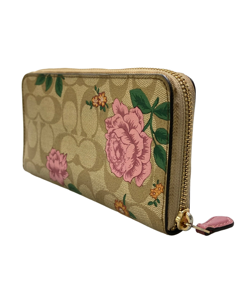 COACH ラウンドファスナー長財布 シグネチャー レディース コーチ