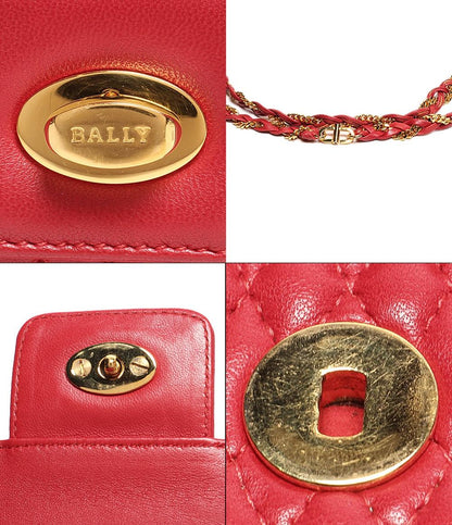 バリー チェーン レザー ショルダーバッグ キルティング ダブルフラップ ゴールド金具 レディース BALLY