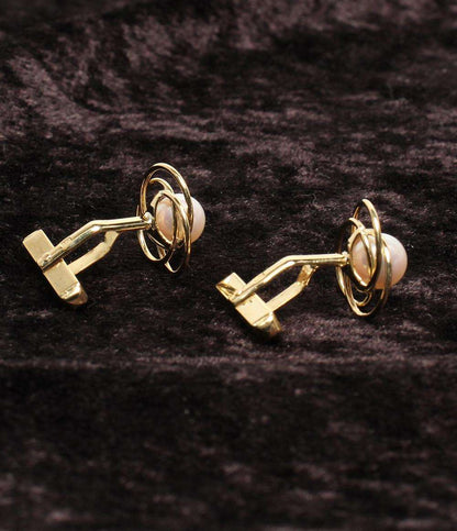 美品 タイピン カフス K18 パール 2点セット メンズ