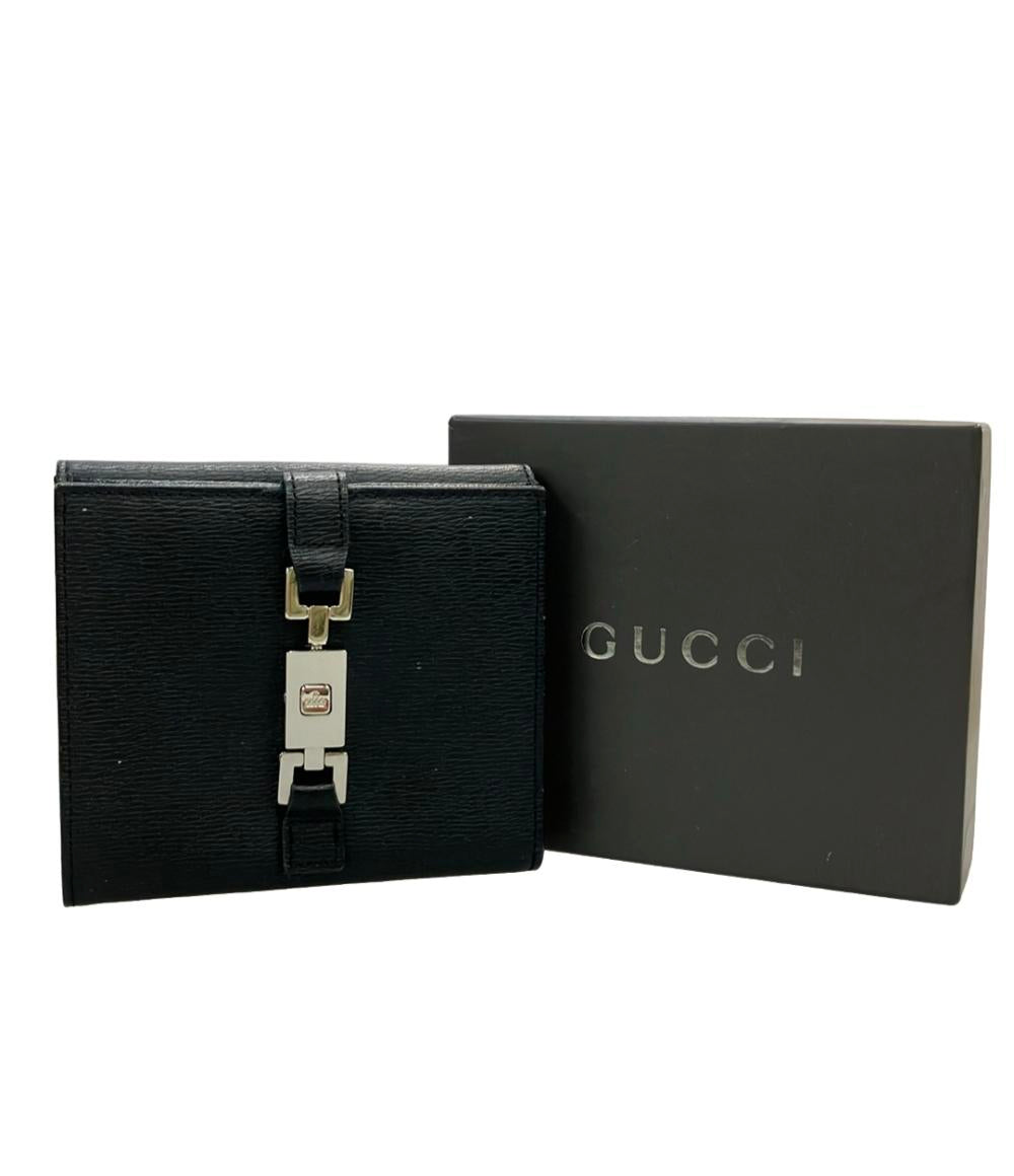 新品未使用　グッチ財布　グッチ折り財布　グッチジャッキー　グッチレザー　ブラック GUCCI 二つ折り財布 ジャッキー 035 2888 2131 レディース グッチ