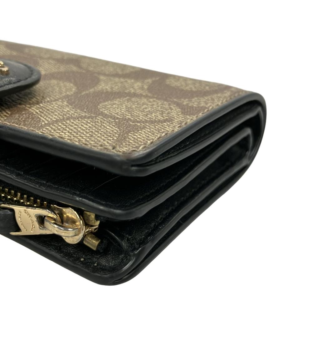 COACH 二つ折り財布 シグネチャー キャンバス レザー C0082 レディース コーチ