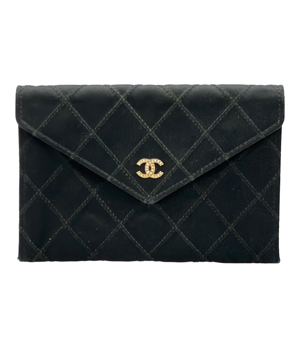 CHANEL カードケース コインケース ゴールド金具 ビコローレ サテン レディース シャネル
