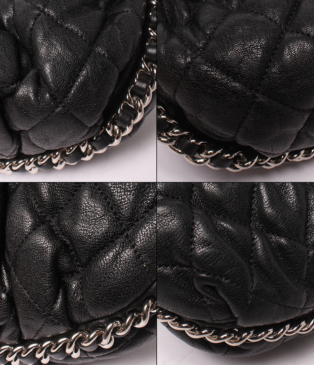 訳あり CHANEL チェーンショルダーバッグ シルバー金具 18番台 斜め掛け マトラッセ チェーンアラウンド レディース シャネル