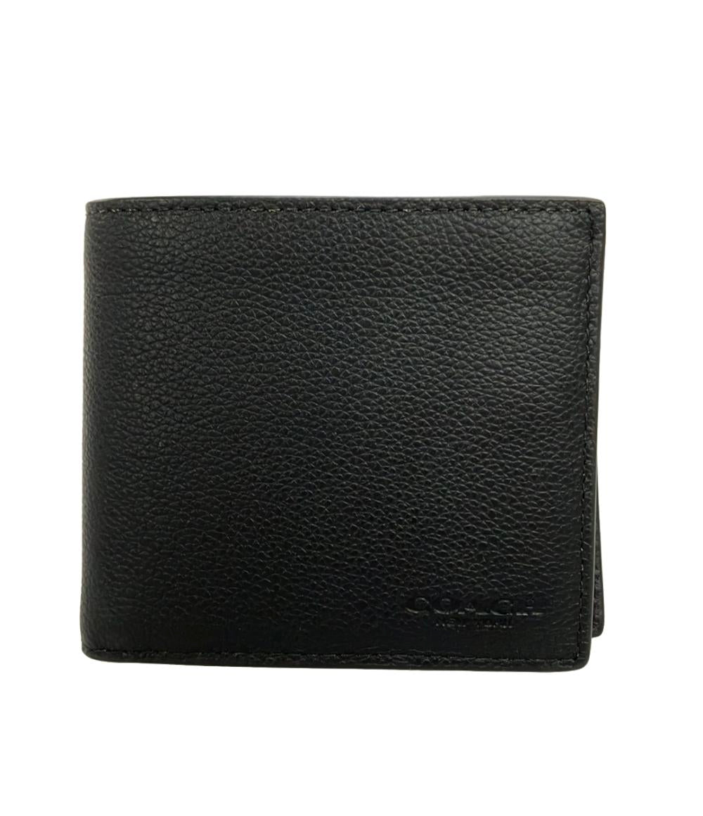 美品 COACH 二つ折り財布 レザー CR378 メンズ コーチ