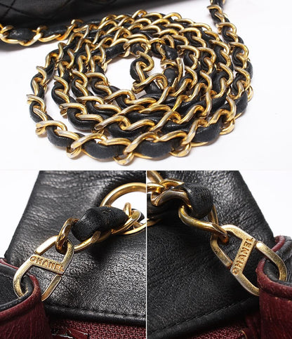 CHANEL チェーンショルダーバッグ ゴールド金具 シングルチェーン シングルフラップ ラムスキン 2番台 マトラッセ20 レディース シャネル