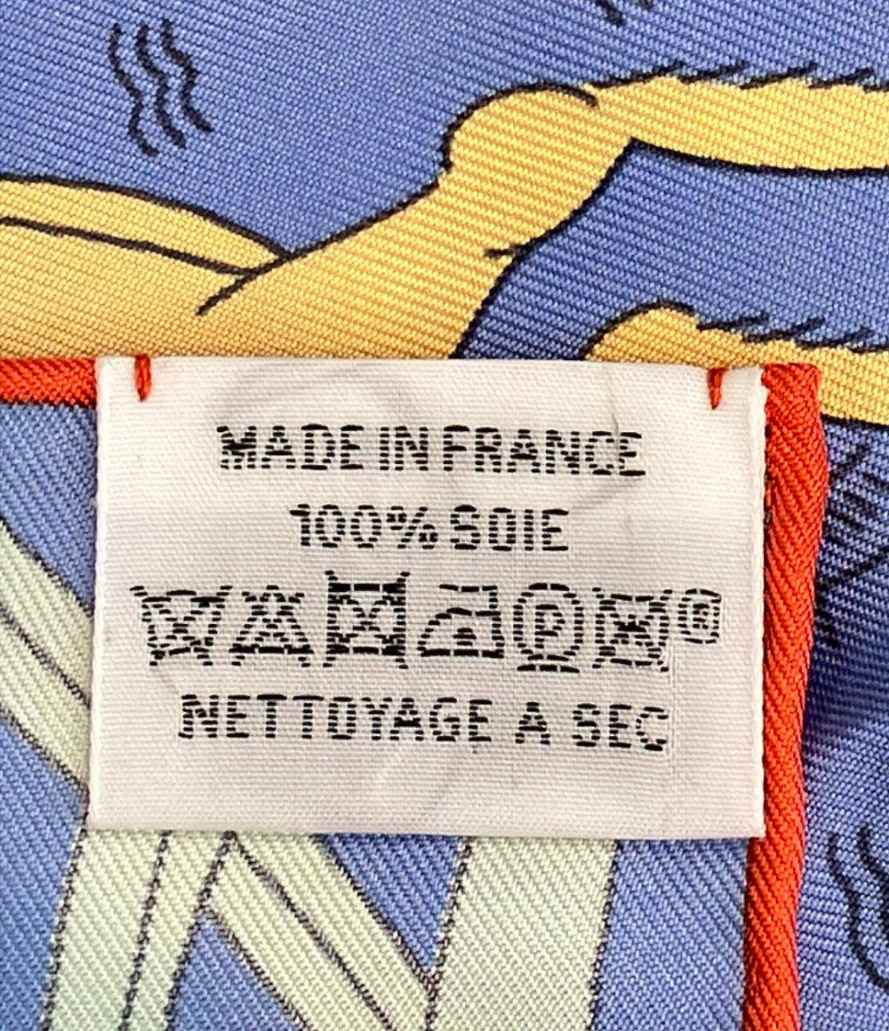 美品 HERMES スカーフ カレ90 シルク100% 動物の謝肉祭 レディース エルメス