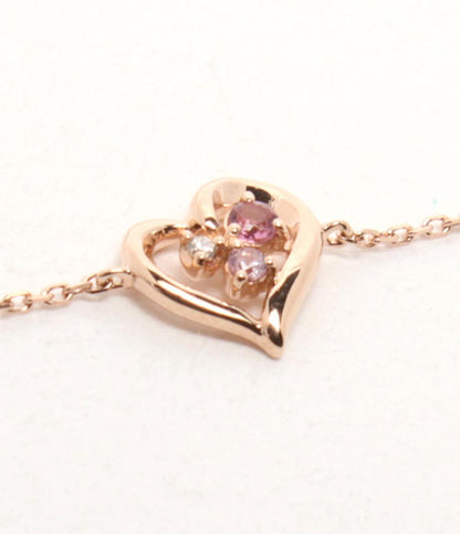美品 4℃ ブレスレット K10 ハートモチーフ ピンクトルマリン レディース ヨンドシー