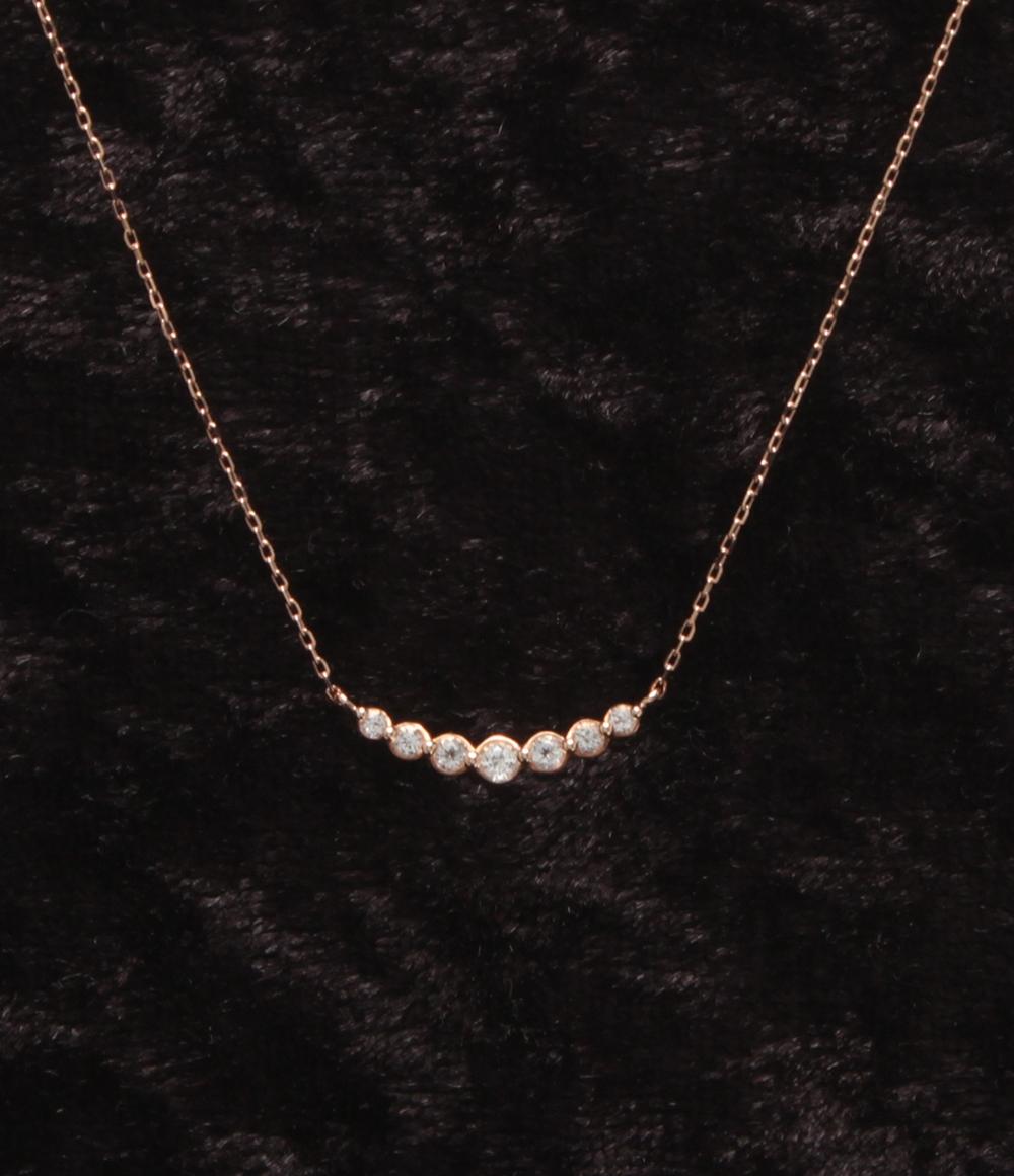 美品 canal4℃ ネックレス K10 ジルコニア レディース カナルヨンドシー