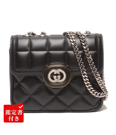 美品 GUCCI チェーンショルダーバッグ 肩掛け デコ ミニ キルティング 741457 480028 レディース グッチ