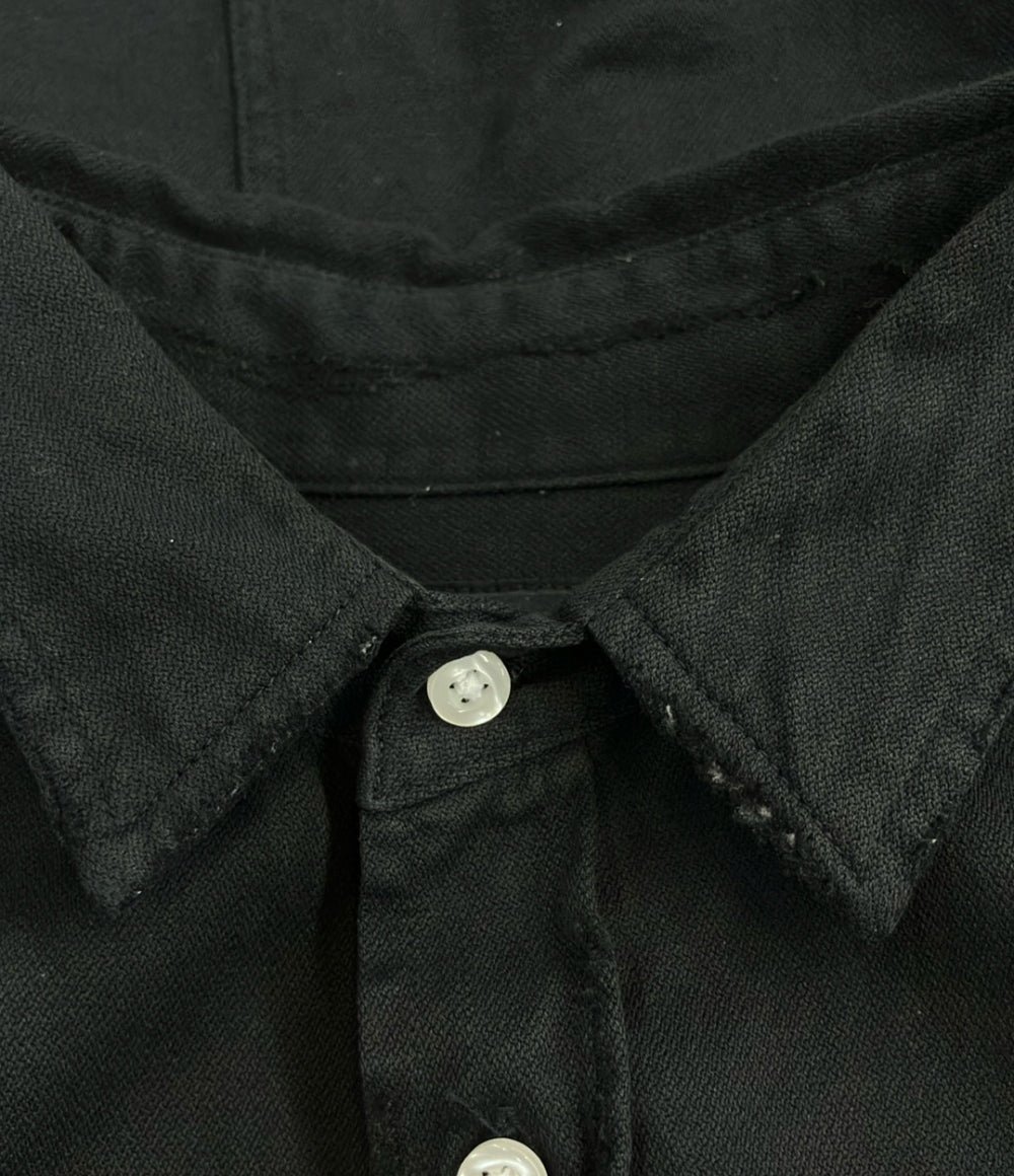 Frank&Eileen 長袖 ブラックデニムシャツ ダメージ加工 メンズ SIZE S フランクアンドアイリーン