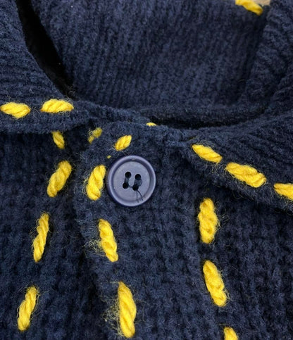PHINGERIN 長袖カーディガン ニット ナイロン混 スプリング デニムジャケット風手編み PG1 Knit PD-212-KN-041 メンズ SIZE L フィンガリン