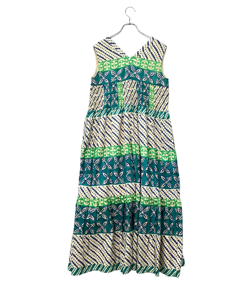 美品 Sara Mallika ミューラルプリント シャーリングドレス ワンピース レディース SIZE S サラ マリカ