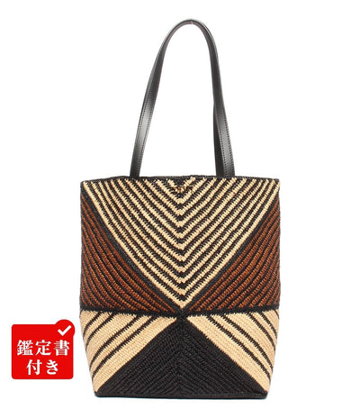 美品 ロエベ トートバッグ ラフィア 折り畳み パズルトート レディース LOEWE