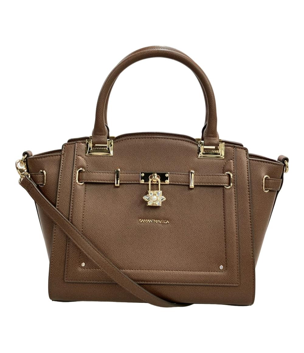 美品 Samantha Vega ハンドバッグ ショルダーバッグ 2WAY 斜め掛け ベルトビジューハンドバッグ レディース サマンサベガ