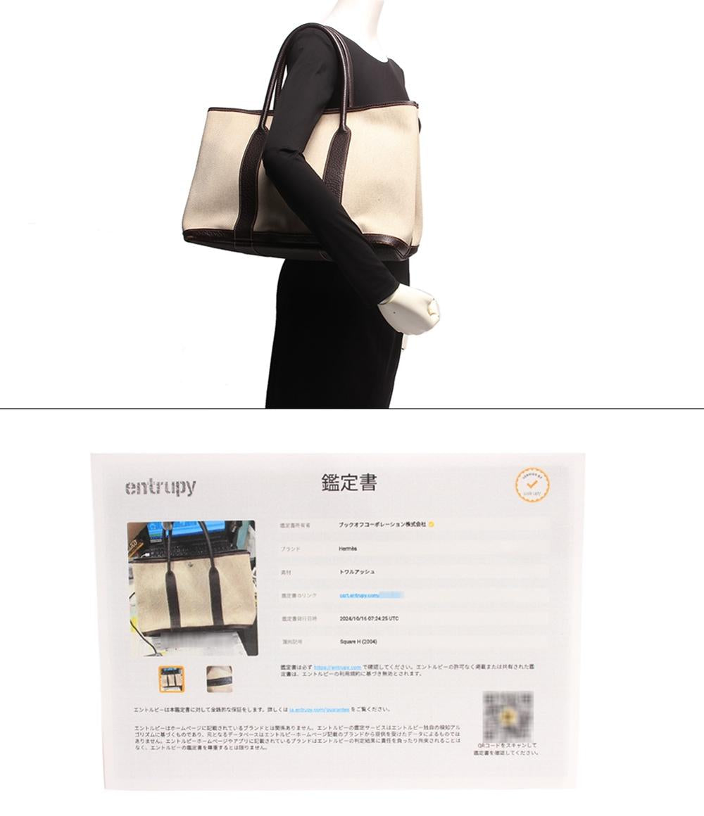 エルメス トートバッグ □H刻印 シルバー金具 ガーデンパーティPM トワルアッシュ レディース HERMES