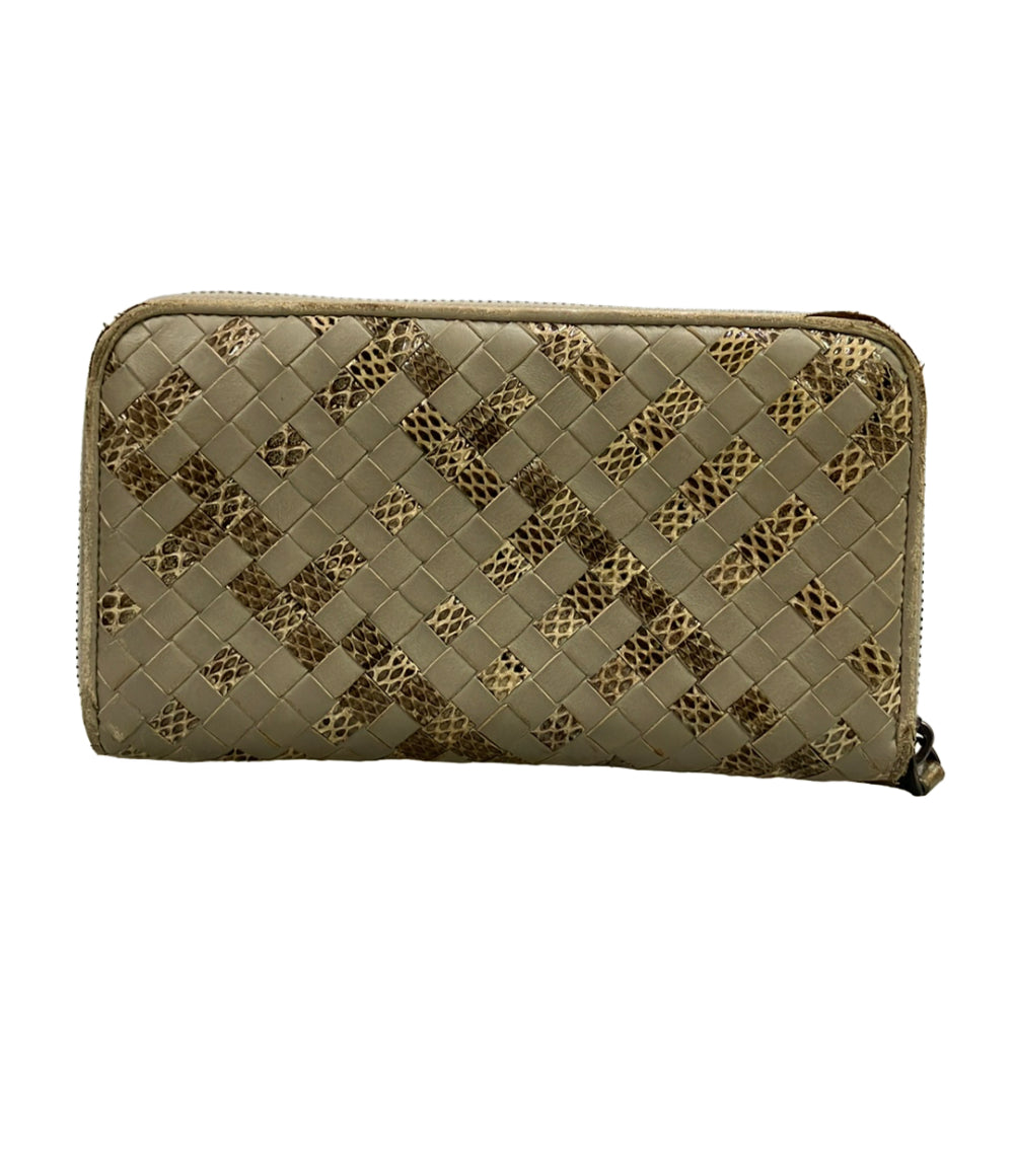 希少色✨ボッテガヴェネタ イントレチャート 長財布 ラウンドファスナー パイソン BOTTEGA VENETA ラウンドファスナー長財布 パイソン イントレチャート