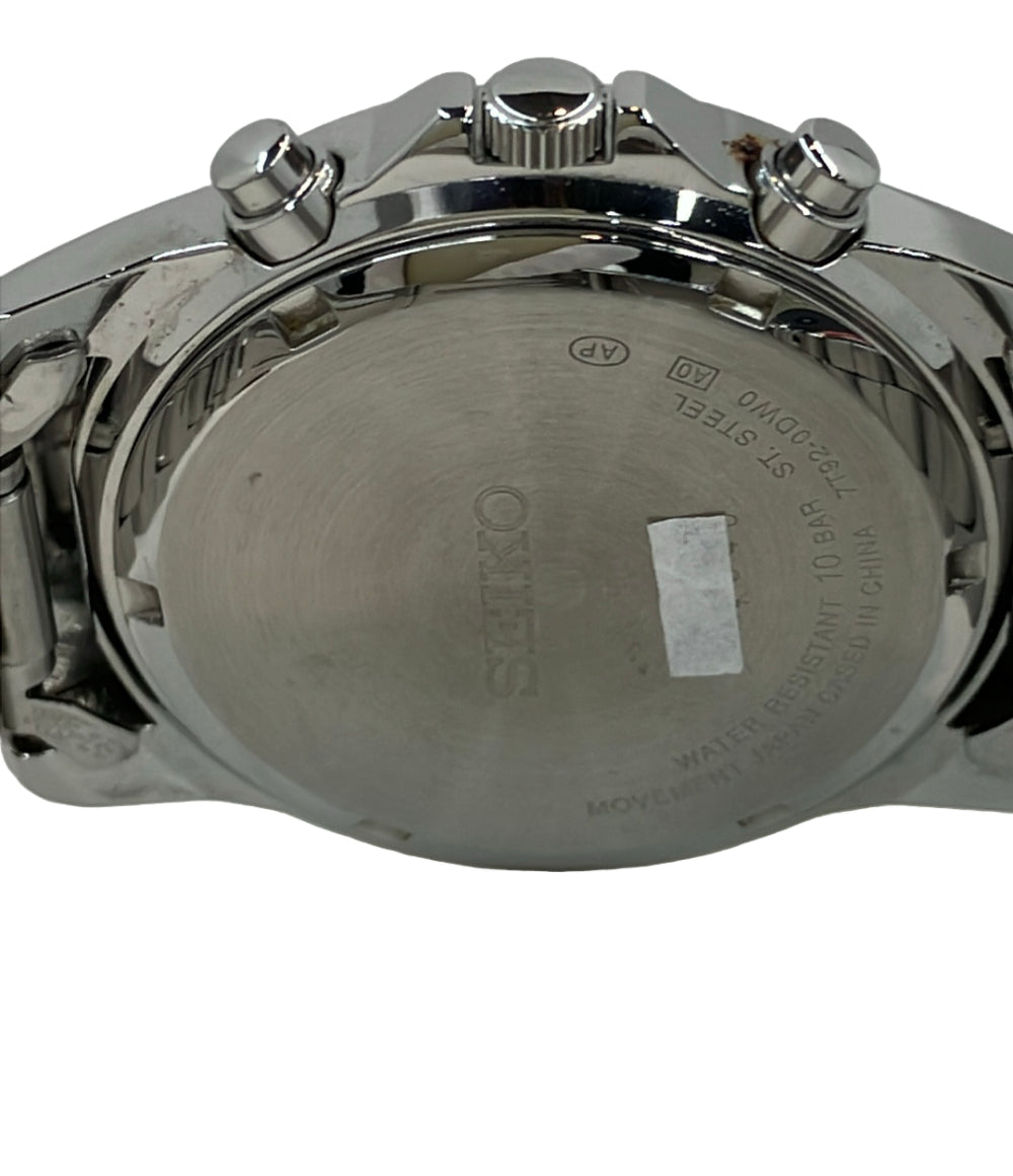 SEIKO 腕時計 クオーツ ブラック 7T92-0DW0 メンズ セイコー