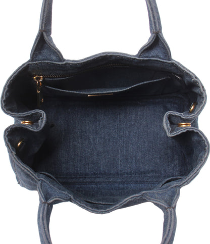 PRADA ハンドバッグ ミニトートバッグ デニム カナパ 1BG439 レディース プラダ