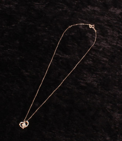美品 ヨンドシー ネックレス K10 ダイヤ ハートモチーフ 2014 レディース 4℃