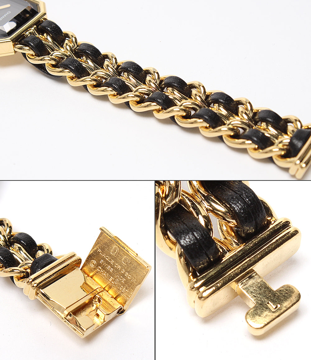 CHANEL 腕時計 プルミエール L クオーツ ブラック H0001 レディース シャネル