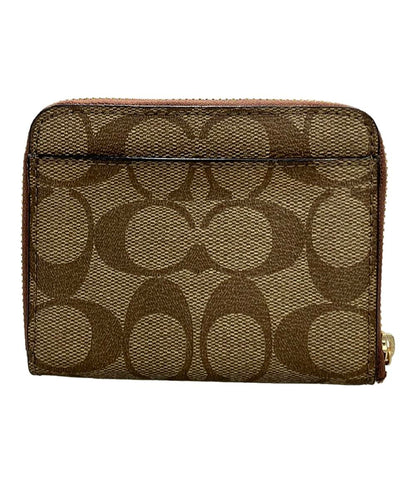 COACH ラウンドファスナー二つ折り財布 PVC キャンバス レザー F30308 レディース コーチ