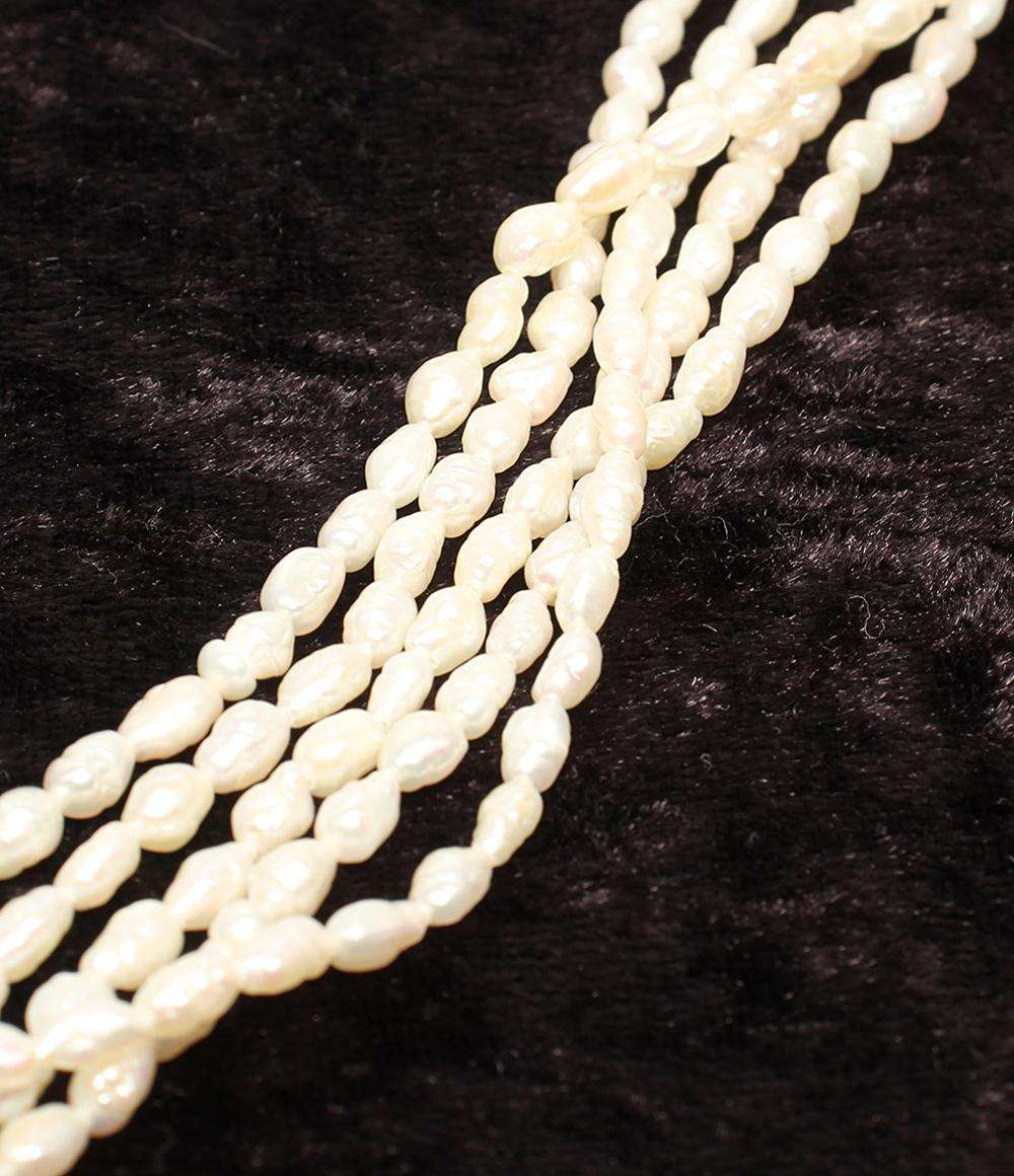 美品 5連ネックレス 淡水パール レディース