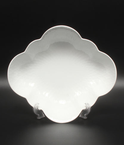 美品 Royal Copenhagen フラワーボウル 皿 26cm ホワイトパルメッテ ロイヤルコペンハーゲン