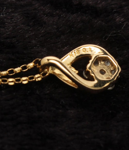 美品 ネックレス K18 ダイヤ 0.12ct レディース