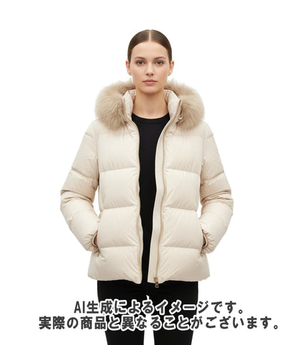 美品 MONCLER ダウンジャケット 24AW  ファー タグ付き インポート やぎ LAICHEFUR GIUBBOTTO J20931A00174  54AQE レディース SIZE 1 (S)