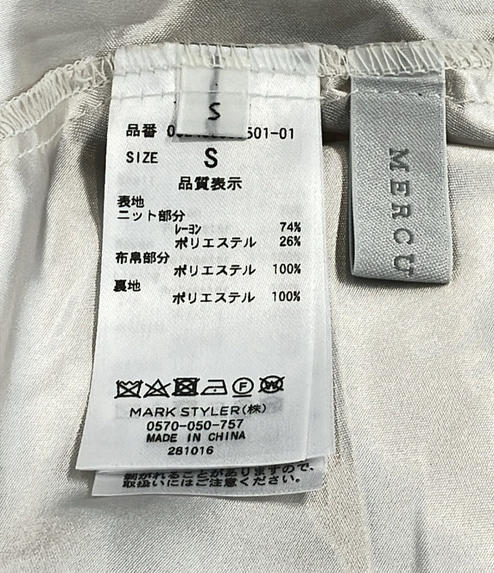 美品 マーキュリーデュオ シアーノースリーブドッキングワンピース 花柄 レディース SIZE S (S) MERCURYDUO