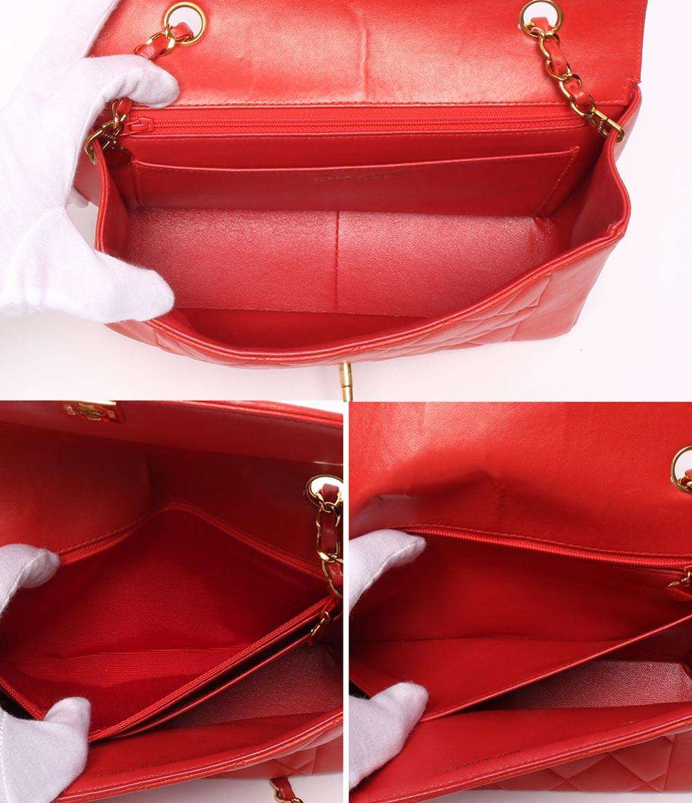 シャネル チェーンショルダーバッグ 斜め掛け ゴールド金具 ラムスキン ダイアナ25 マトラッセ レディース CHANEL