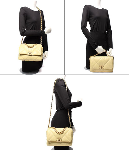 シャネル 2way チェーンショルダーバッグ マットゴールド金具 マットシルバー金具 シャイニーラムスキン シャネル19 AS1160 レディース CHANEL