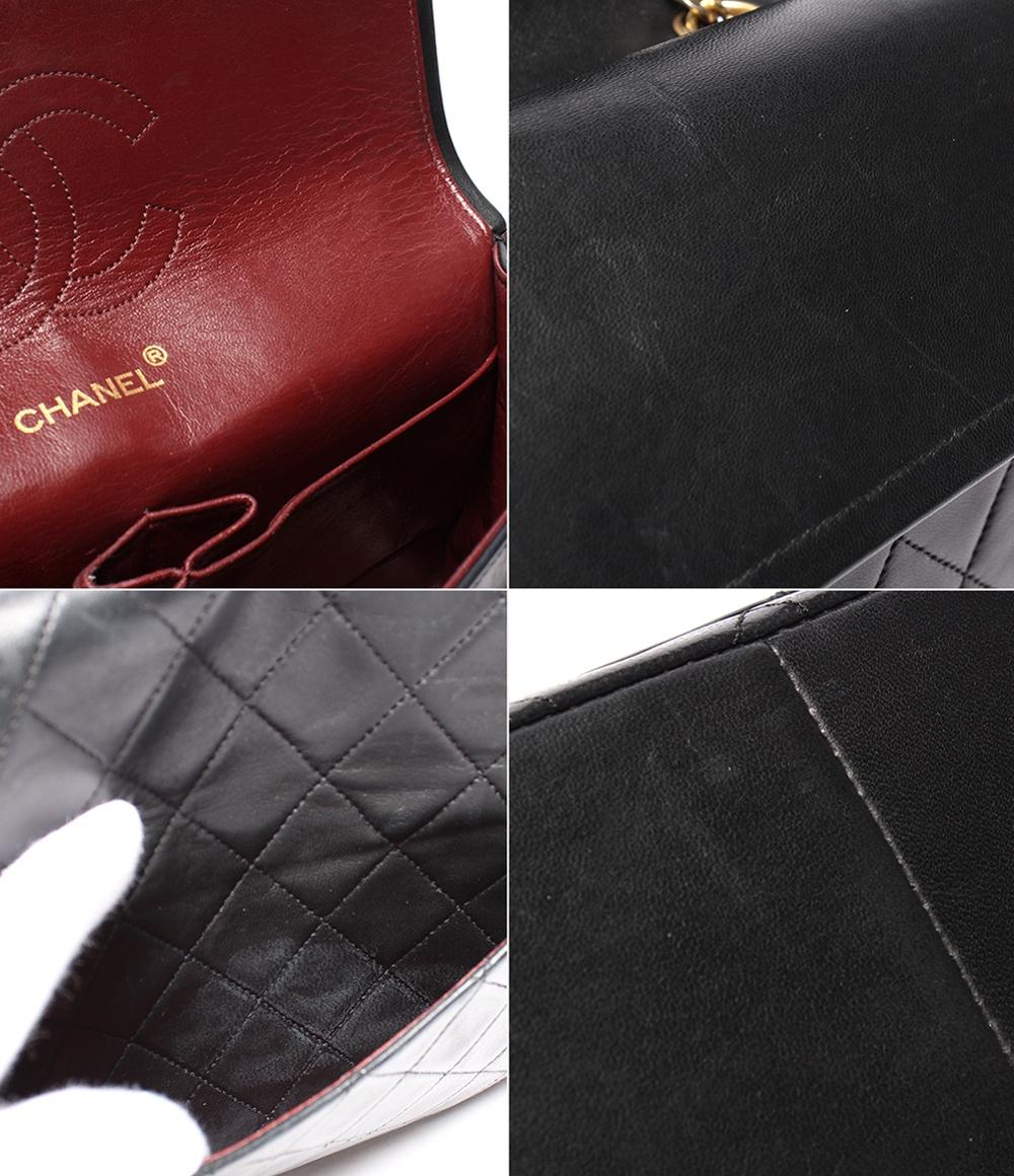 シャネル チェーンショルダーバッグ Ｗチェーン ダブルフラップ ゴールド金具 ラムスキン 0番台 マトラッセ27 レディース CHANEL