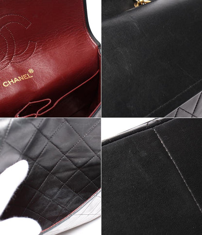 シャネル チェーンショルダーバッグ Ｗチェーン ダブルフラップ ゴールド金具 ラムスキン 0番台 マトラッセ27 レディース CHANEL