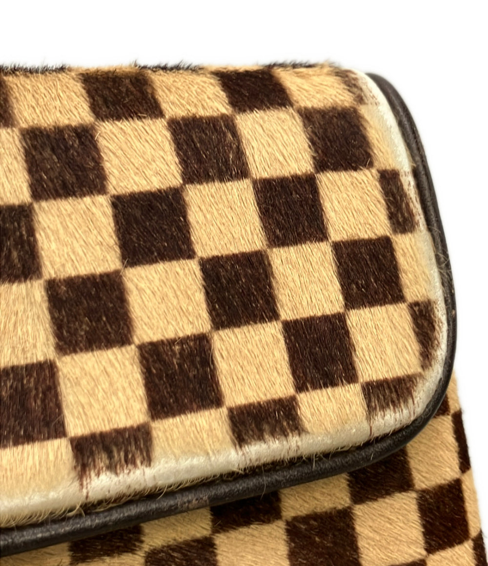 LOUIS VUITTON ショルダーバッグ 斜め掛け ハラコ ガゼル ダミエ ソバージュ M92130 レディース ルイ・ヴィトン